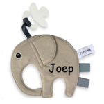 Tutdoek speendoek met naam (cream) - olifant